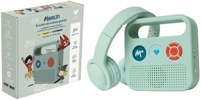 Enceinte Merlin et casque audio pour enfant